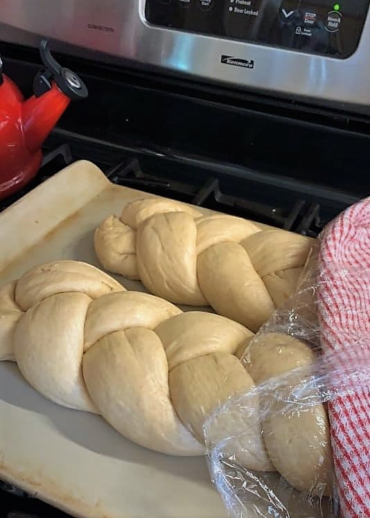raw sourdough challah ready for the oven
