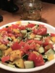 Olive Oil from Galilee Green on Israeli Salad